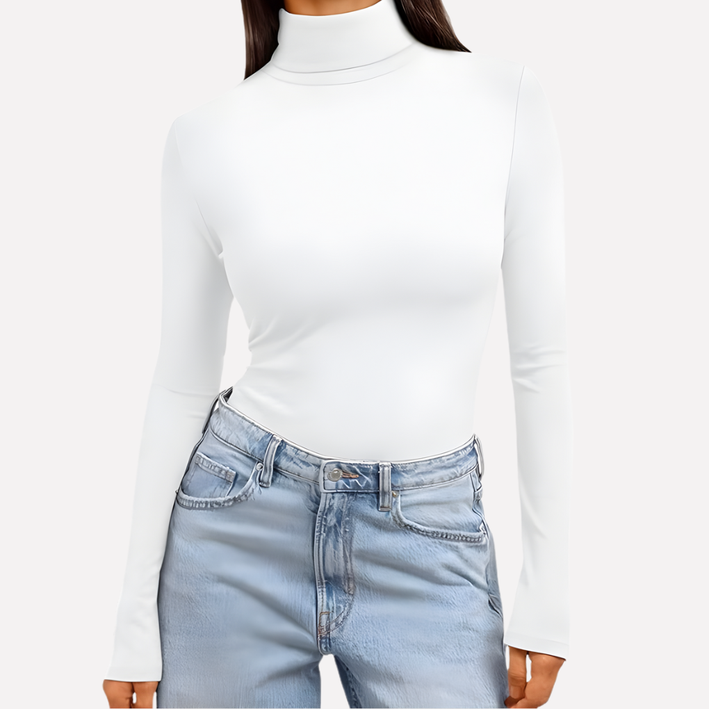 Vrouwen Turtleneck Top met Lange Mouwen