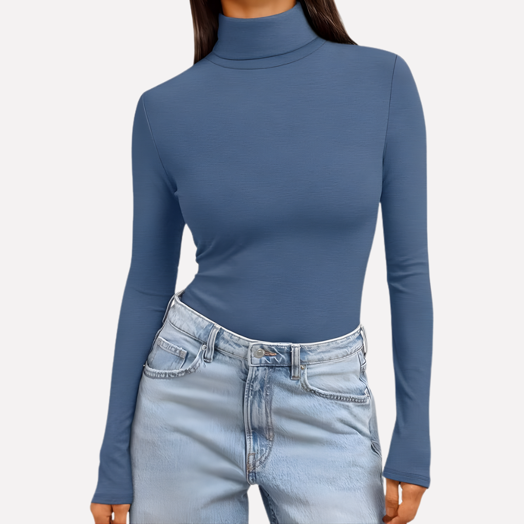 Vrouwen Turtleneck Top met Lange Mouwen