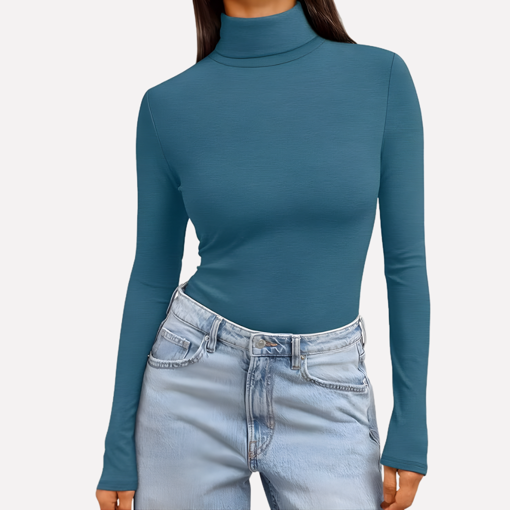 Vrouwen Turtleneck Top met Lange Mouwen