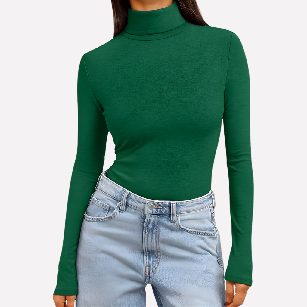 Vrouwen Turtleneck Top met Lange Mouwen