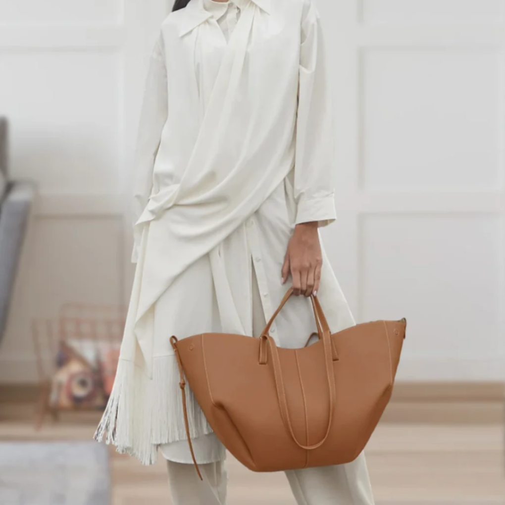 Shopper voor dames van waterdicht PVC in vintage stijl