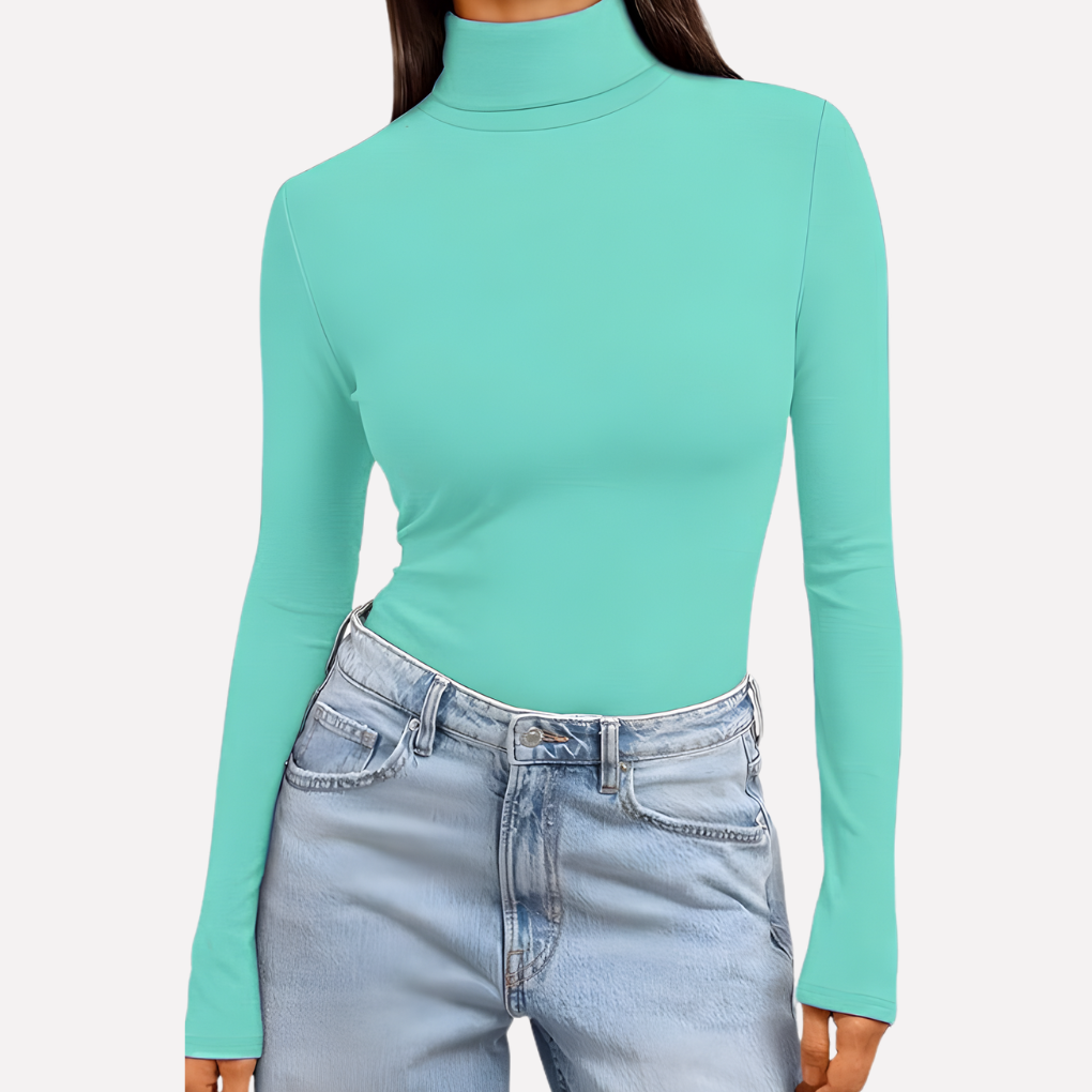 Vrouwen Turtleneck Top met Lange Mouwen