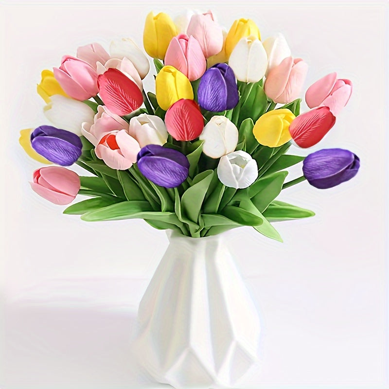 Set van 15 Realistische Kunsttulpen – Perfect voor Bruiloften, Feesten en Woondecoratie