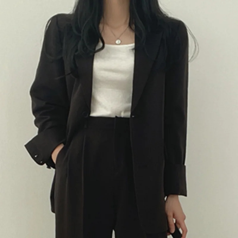 Tweedelig Damespak Blazer Set blazer met met knopen pantalon vrouwen dames kantoor formele kleding