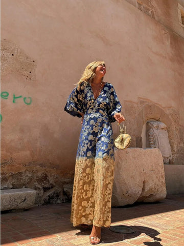 Kaïa – Boho Jumpsuit met V-hals voor Dames