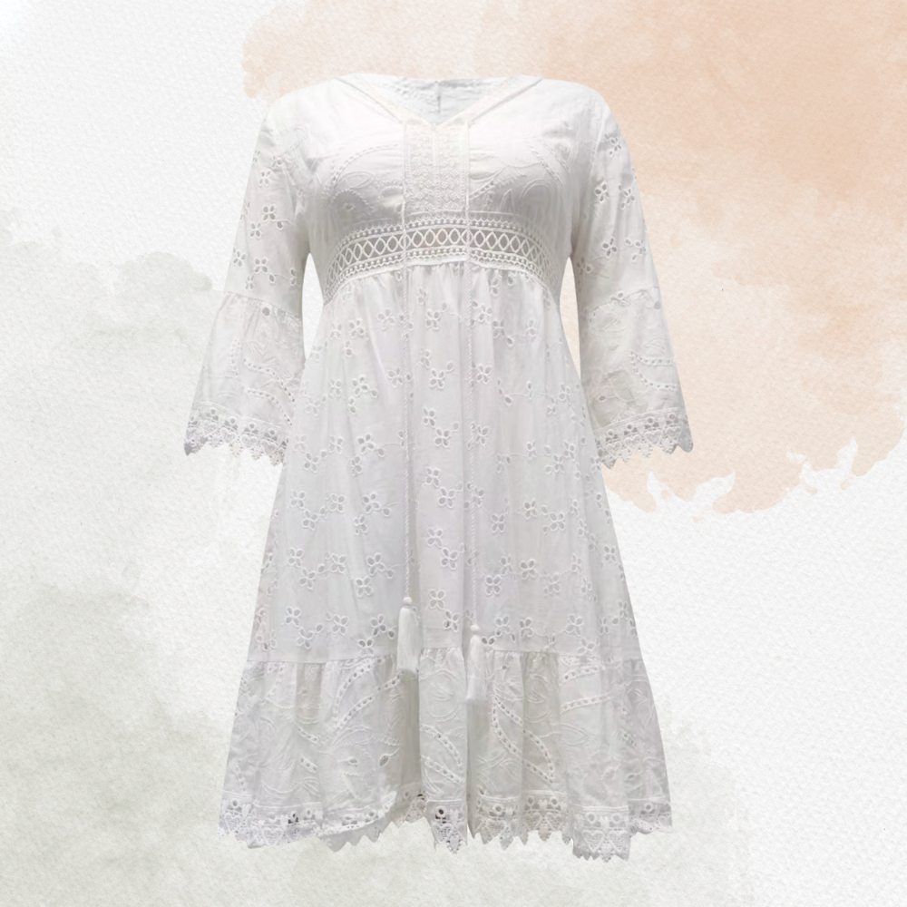 Witte Boho Zomerjurk