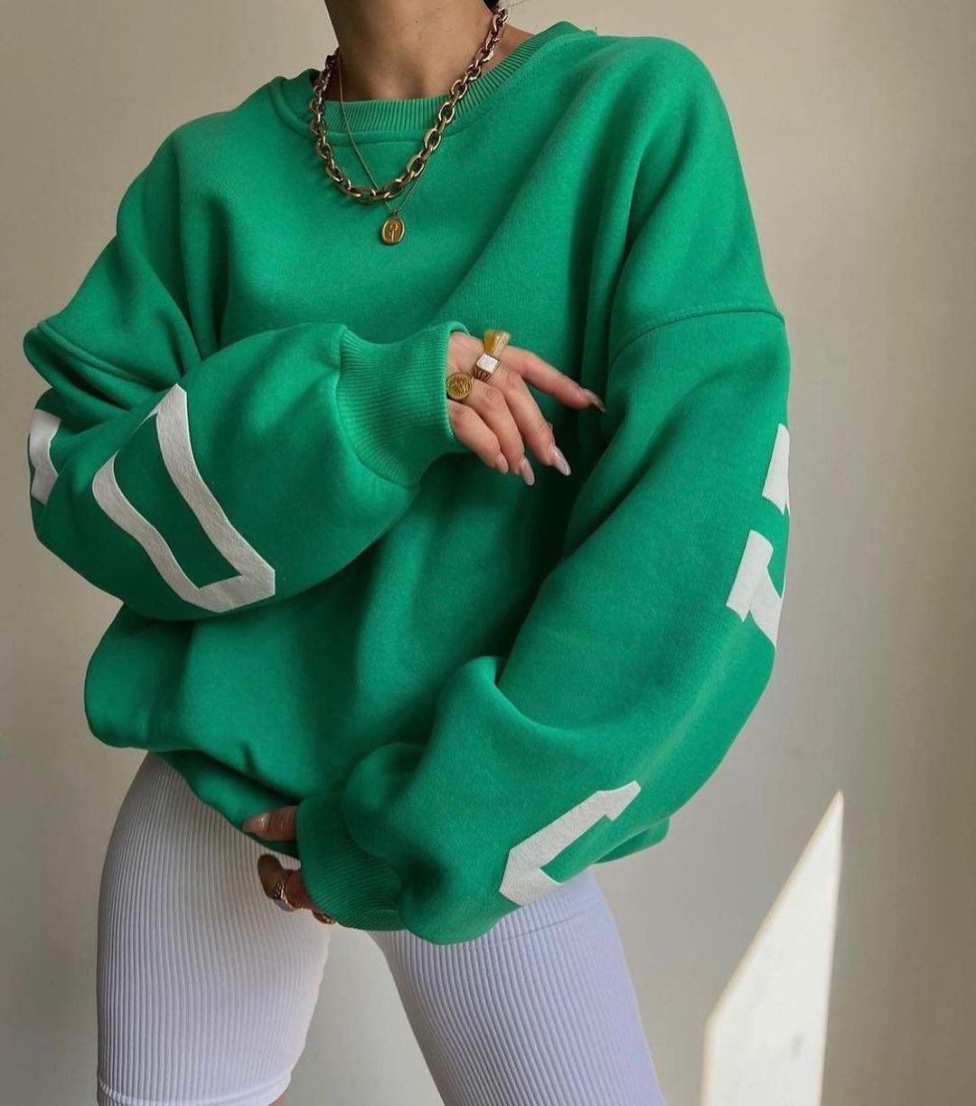 Oversized sweater met opdruk voor dames
