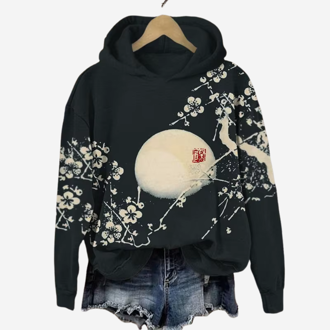 Ryu – Casual Hoodie met Koi Art Print Dames