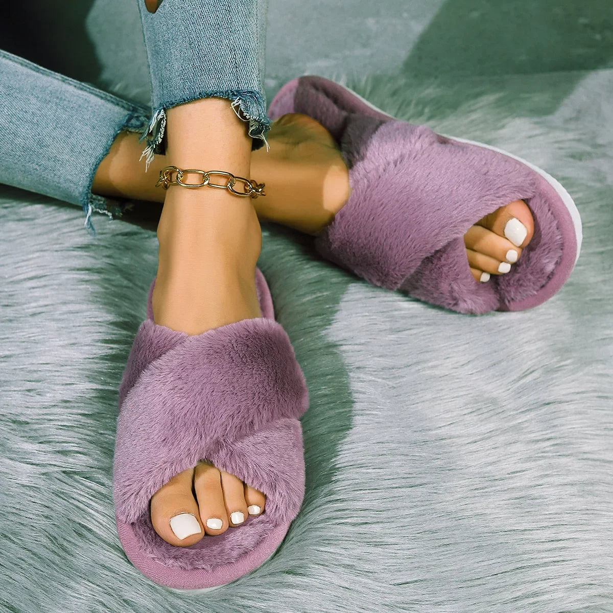 Warme Fluffy Damespantoffels - ideaal voor thuis