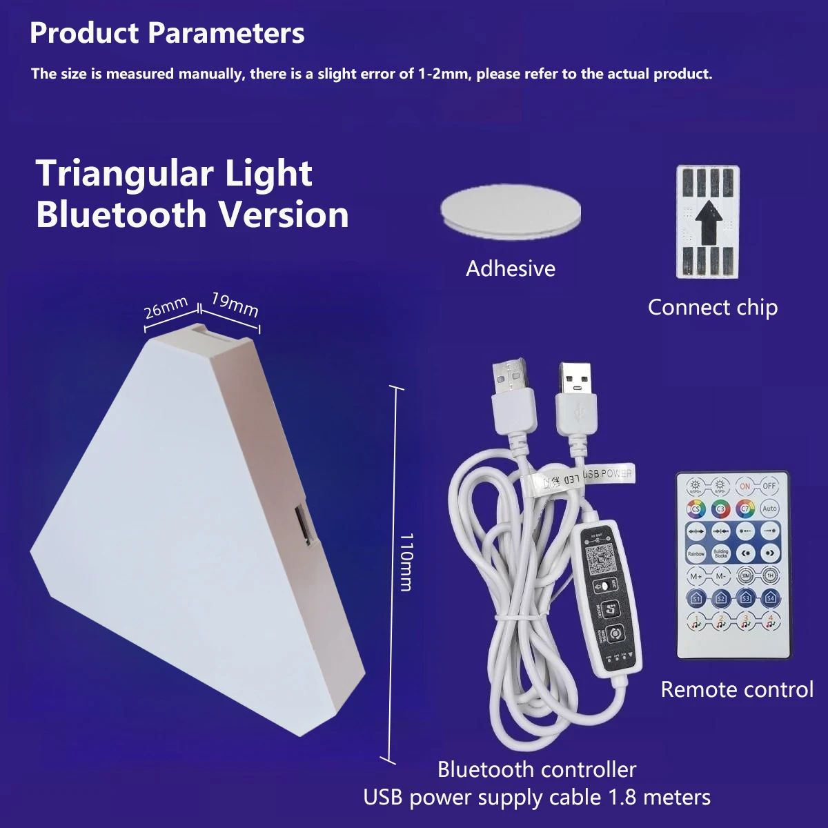 Quantum LED Driehoek Lamp - Superdunne RGB Muurverlichting met Wifi & Bluetooth App Controle voor Game- en Slaapkamer Decor