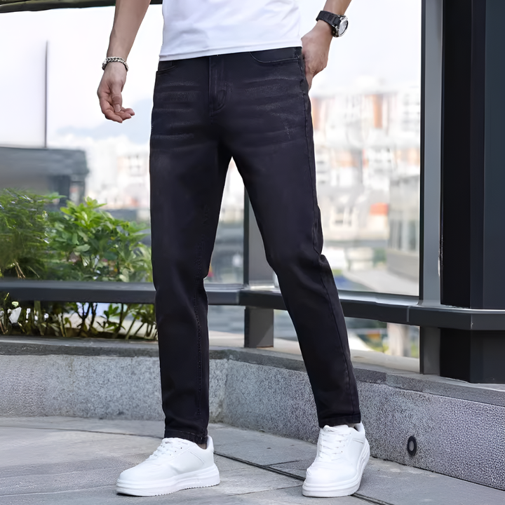 Effen comfortabele herenjeans