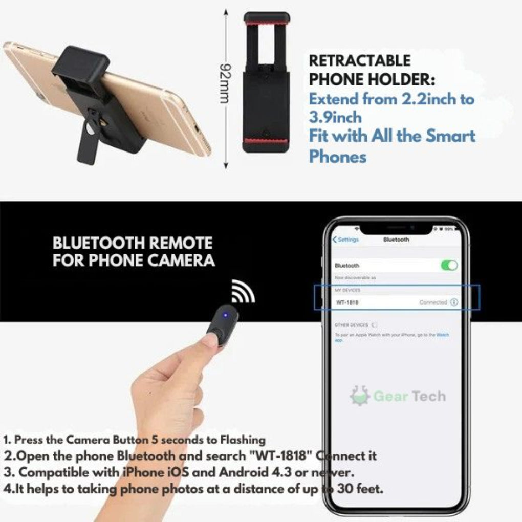Bluetooth selfie-statief