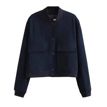 Witte Cropped Bomberjack voor Dames