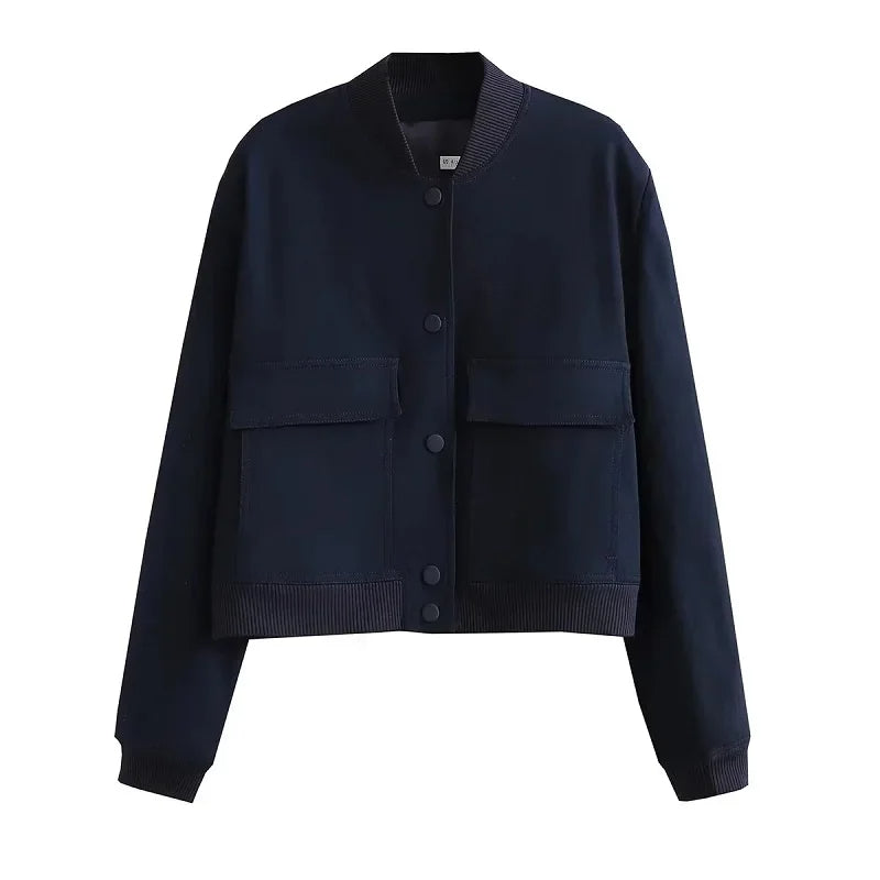 Witte Cropped Bomberjack voor Dames