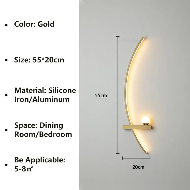 Nordic LED Wandlamp - Strakke Strepen Muurverlichting voor Slaapkamer, Woonkamer, Studeerkamer en Trap