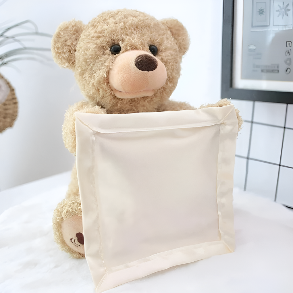 Interactieve kiekeboe-teddybeer
