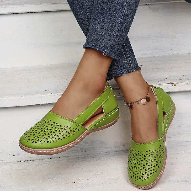 Vintage instap wedge sandalen voor dames