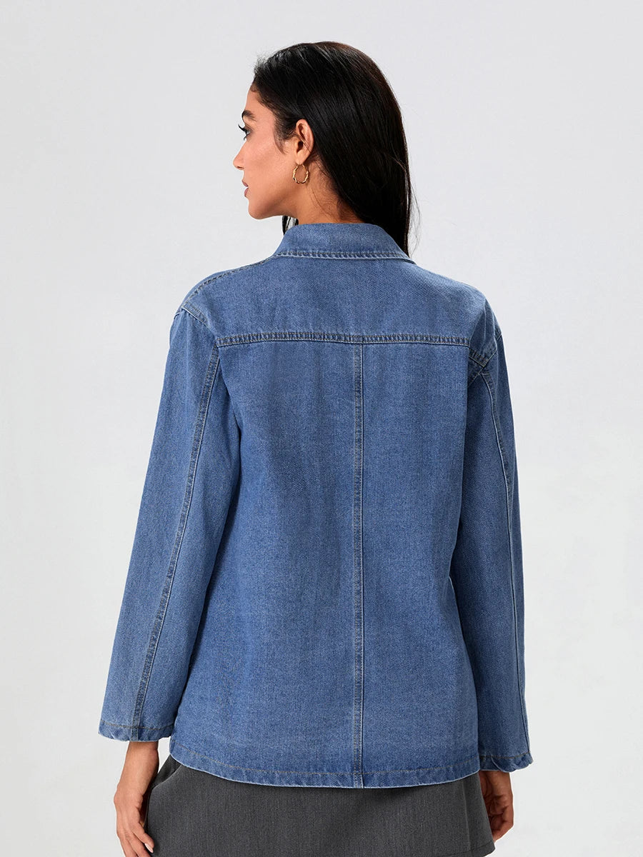 UrbanEdge – denim blazer met klassieke pasvorm
