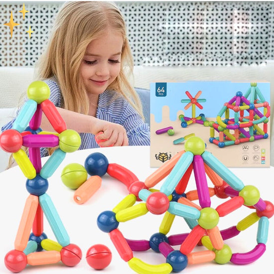 MagnaCreate - 64-delige Magnetische Bouwblokkenset voor Creatieve Kinderen