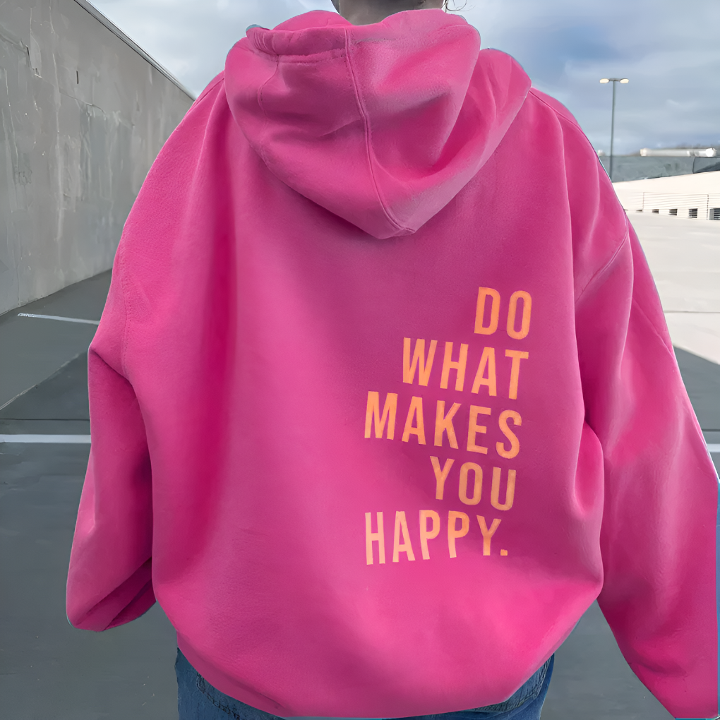 Unisex gelukkig sweatshirt met capuchon (Voorverkoop)
