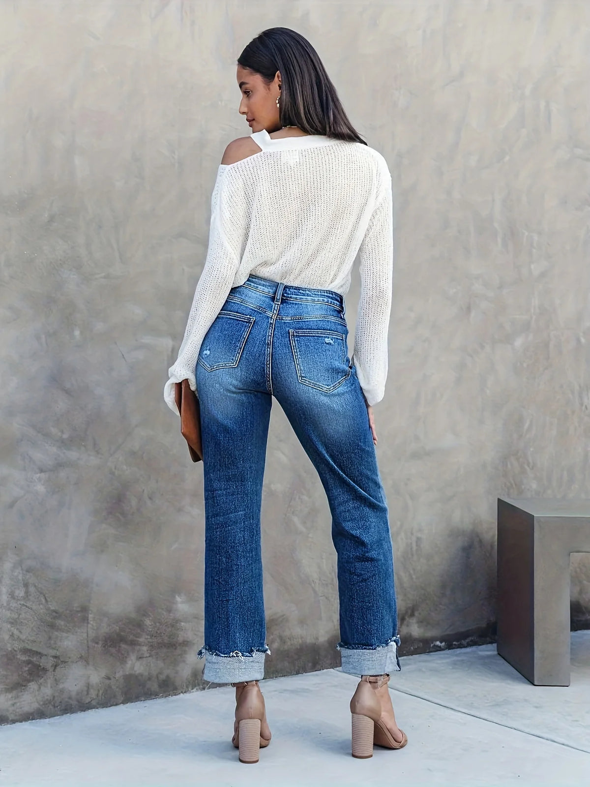 Delilah – Asymmetrische Straight-Leg Jeans voor Dames