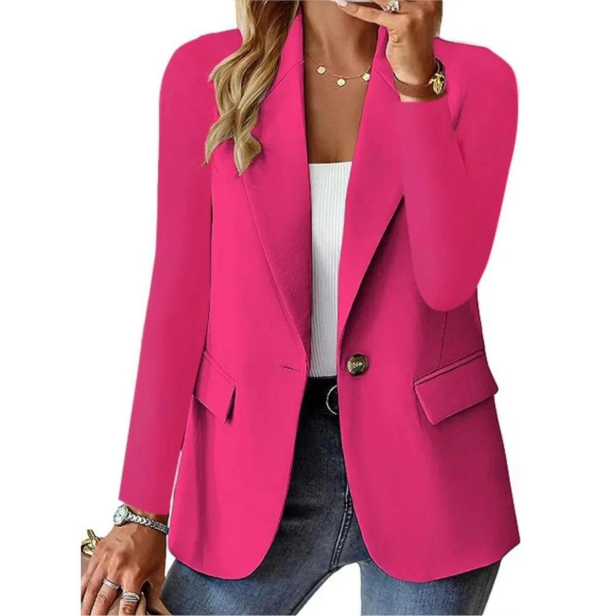 Getailleerde comfortabel Blazer Met Één Knoop Voor Dames
