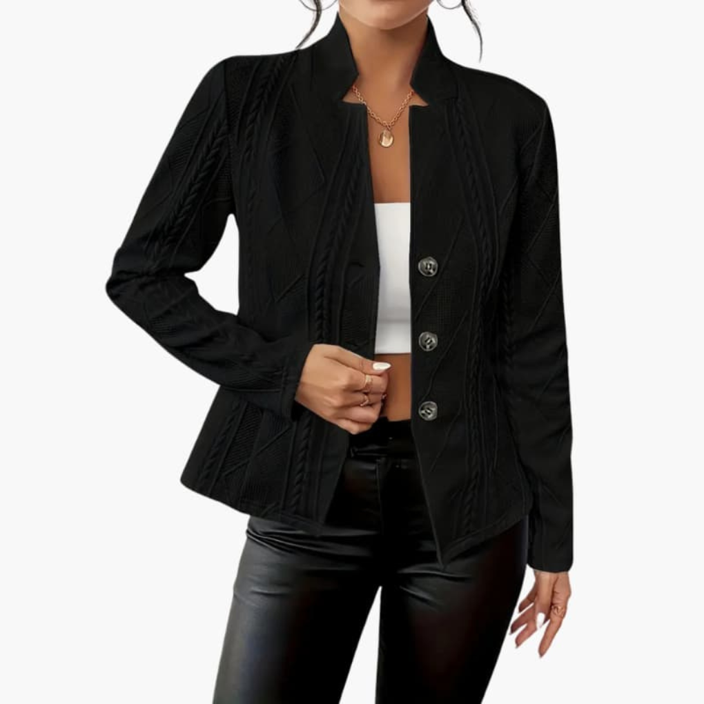 Dames blazer met reverskraag en knopensluiting
