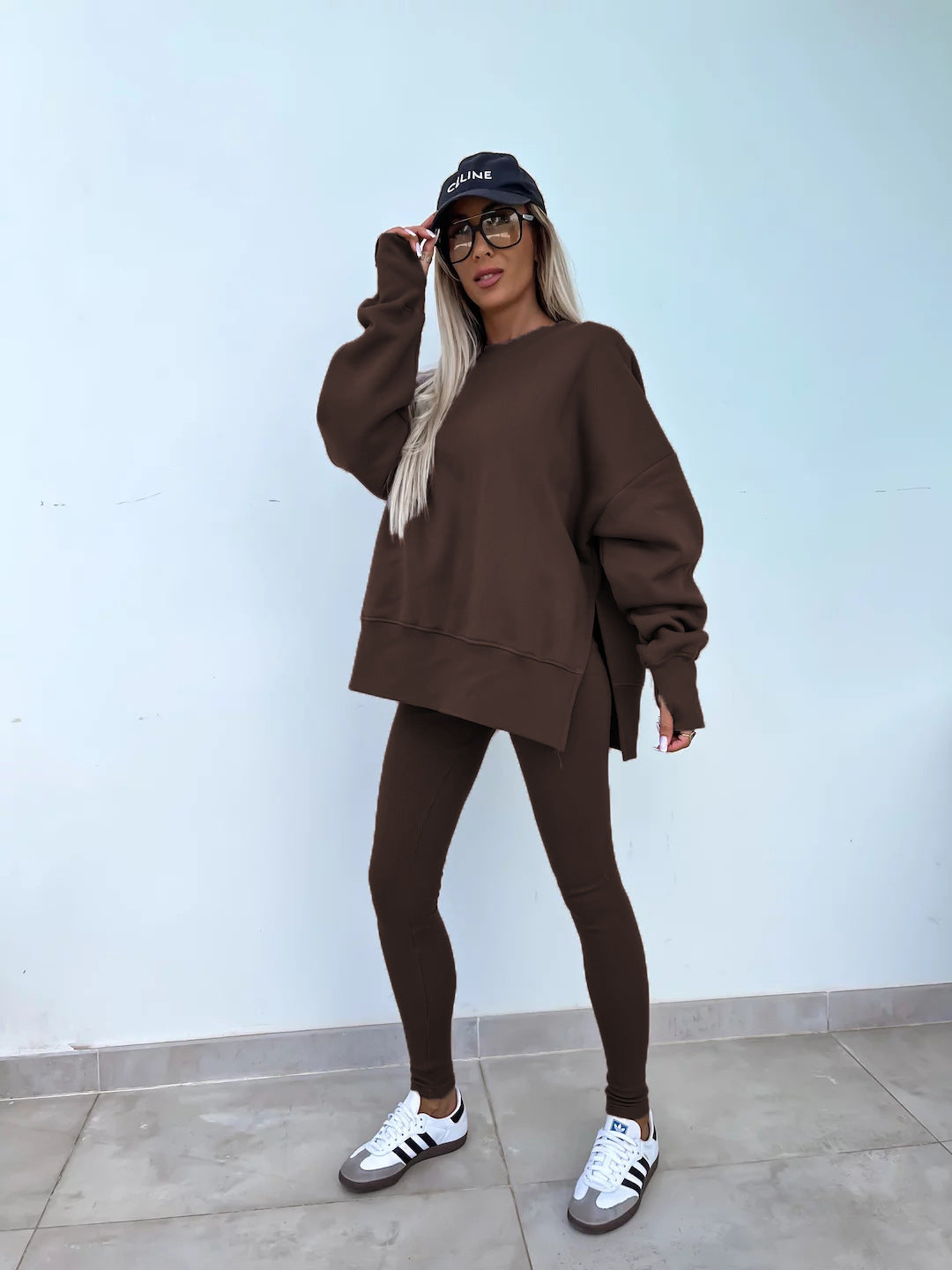 Elegante Lounge Set met Hoodie en Strakke Broek