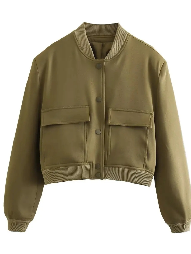 Anella - Casual Bomberjack Dames Met Druknoopsluiting cropped jasje zomerjas tussenjas comfortabel