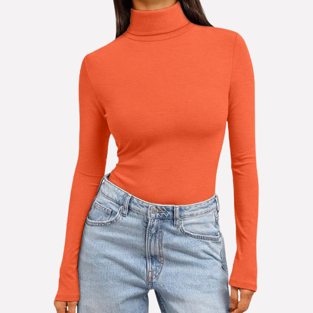 Vrouwen Turtleneck Top met Lange Mouwen