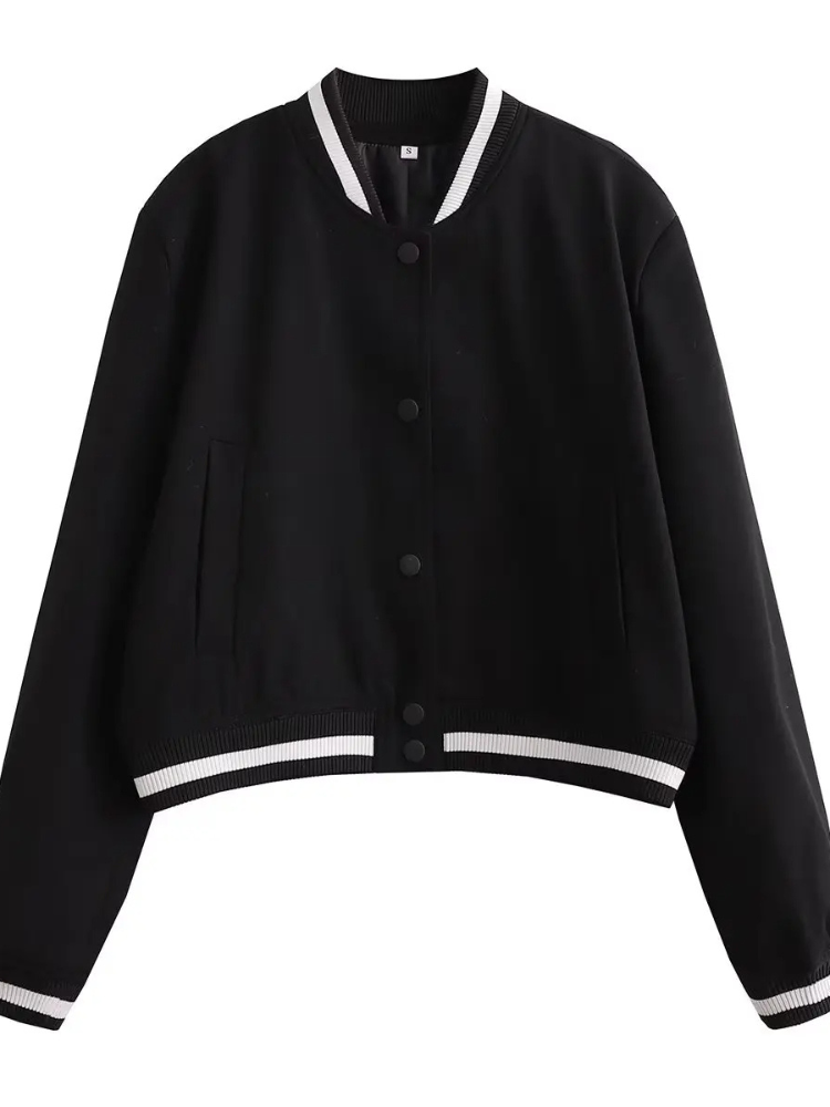 Anella - Casual Bomberjack Dames Met Druknoopsluiting cropped jasje zomerjas tussenjas comfortabel