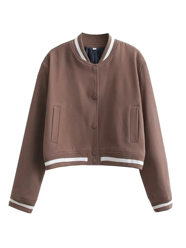 Anella - Casual Bomberjack Dames Met Druknoopsluiting cropped jasje zomerjas tussenjas comfortabel