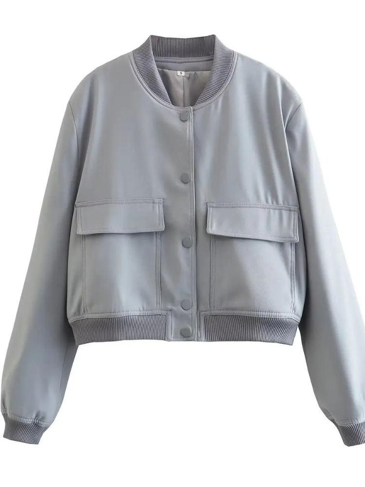 Anella - Casual Bomberjack Dames Met Druknoopsluiting cropped jasje zomerjas tussenjas comfortabel