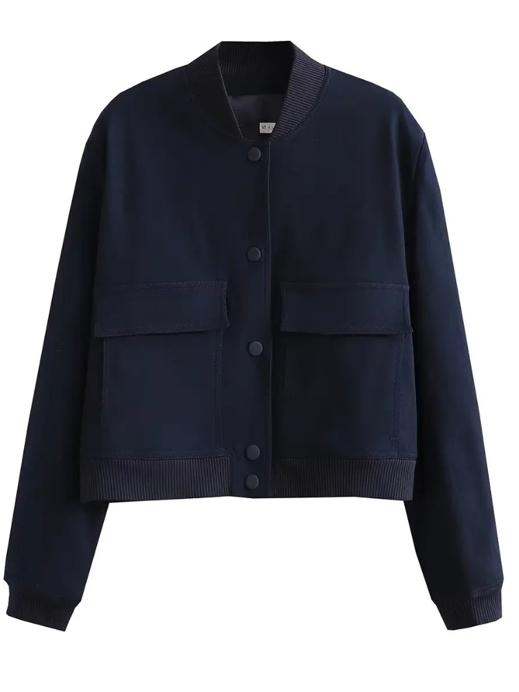 Anella - Casual Bomberjack Dames Met Druknoopsluiting cropped jasje zomerjas tussenjas comfortabel