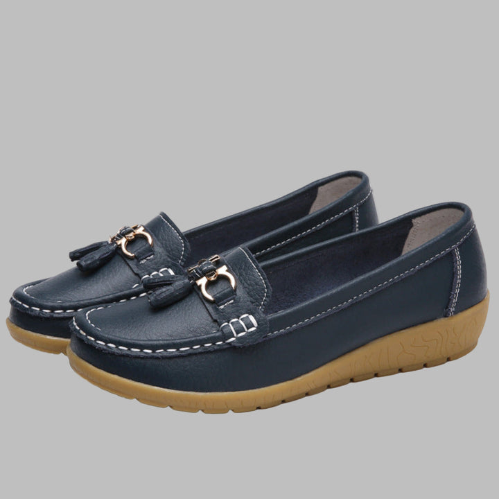 Retro loafers met sleehak voor dames