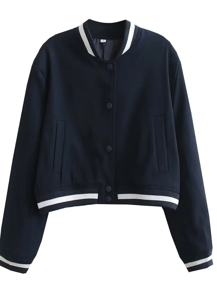 Anella - Casual Bomberjack Dames Met Druknoopsluiting cropped jasje zomerjas tussenjas comfortabel