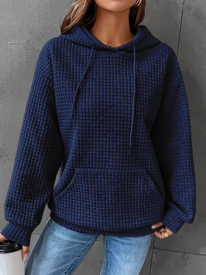Comfortabel Plain Hoodie Voor Dames