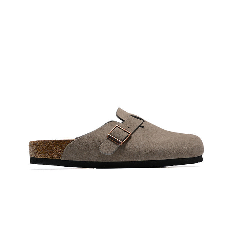 Clogs in suèdelook met kurken voetbed voor dames