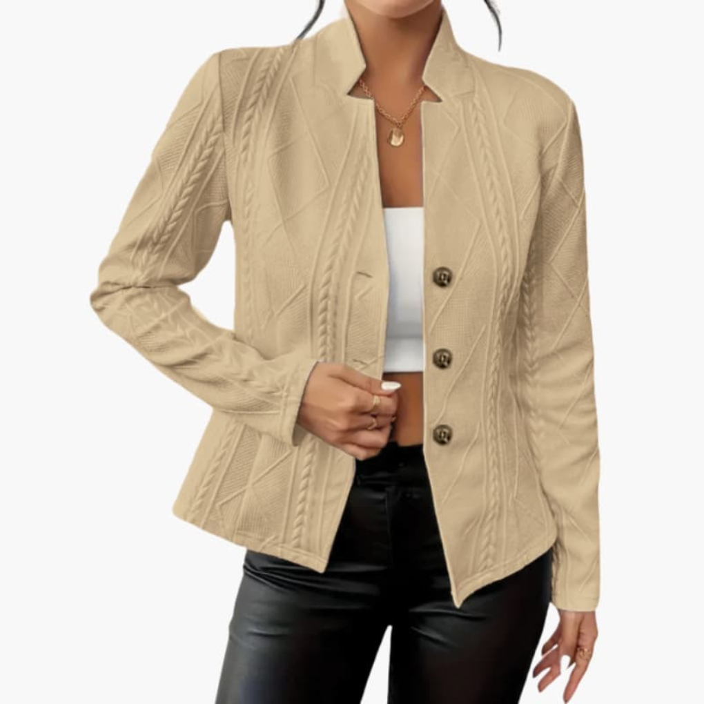 Dames blazer met reverskraag en knopensluiting