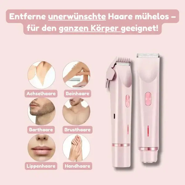 2-in-1 damesscheerapparaat voor een gladde, zacht verzorgde huid