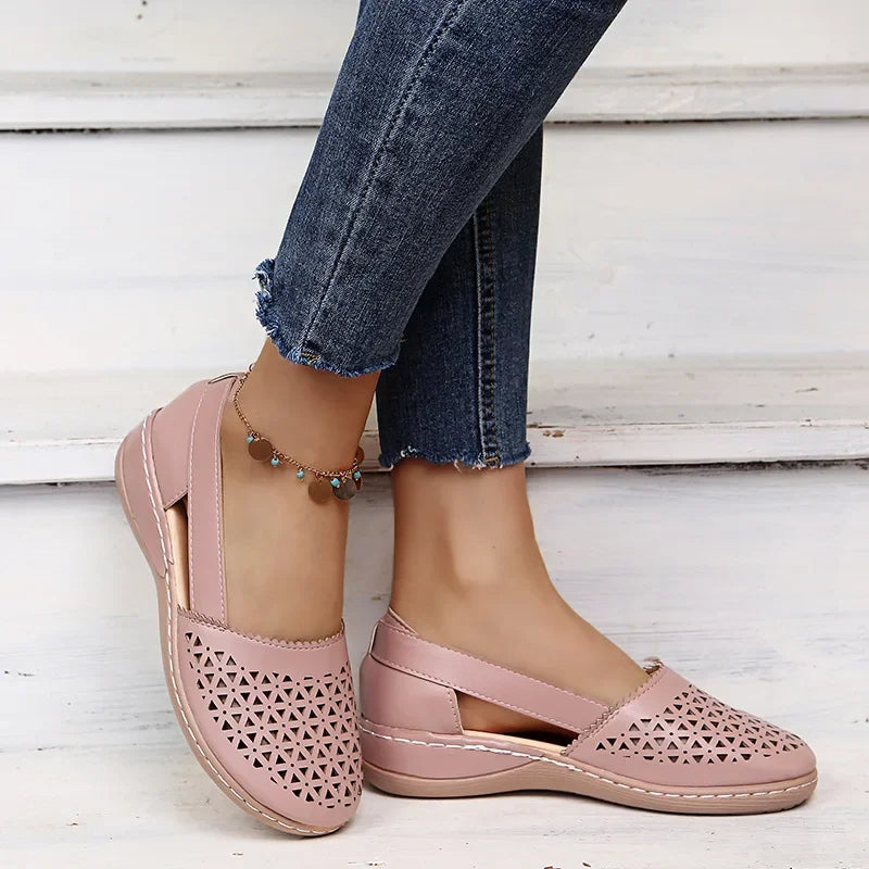 Vintage instap wedge sandalen voor dames