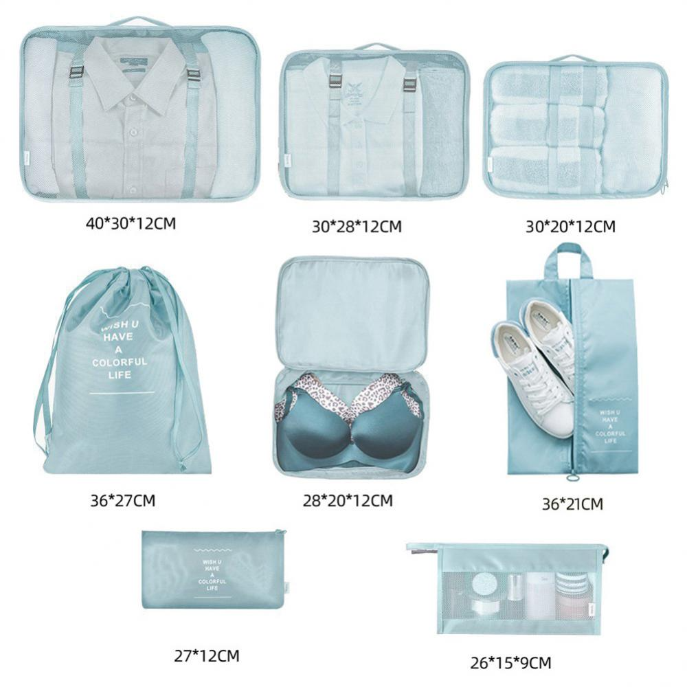 8-Delige Organizer Set voor Reizen en Bagage