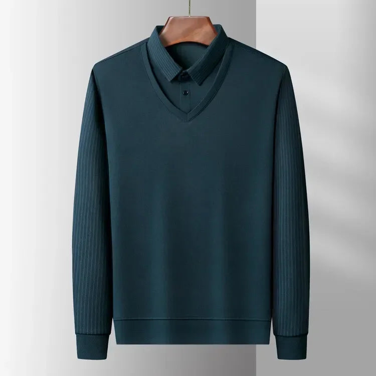 Herenpolo met ingebouwde kraaglook
