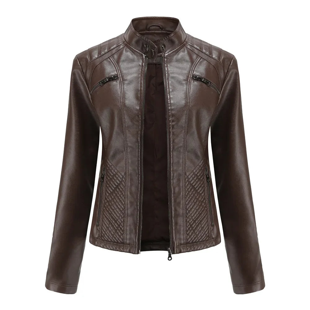 PU‑Leren Bikerjack voor Dames