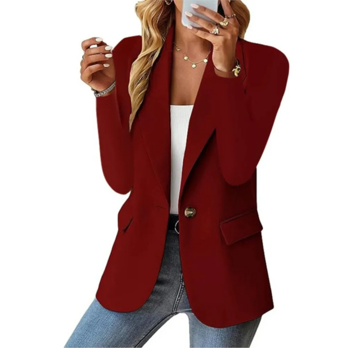 Getailleerde comfortabel Blazer Met Één Knoop Voor Dames