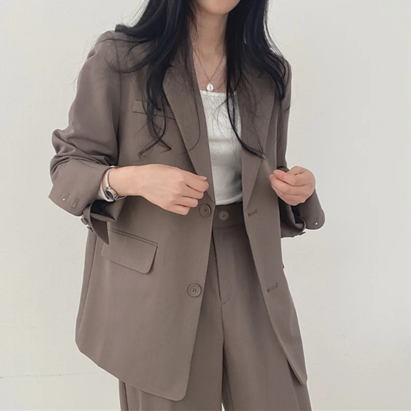 Tweedelig Damespak Blazer Set blazer met met knopen pantalon vrouwen dames kantoor formele kleding