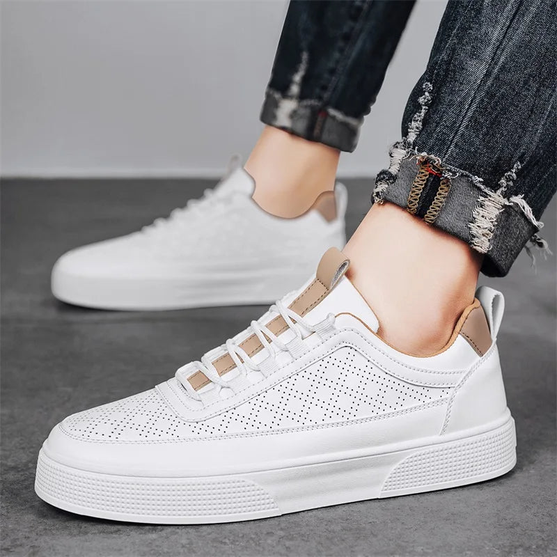 UrbanStride – Luxe Leren Sneakers voor Heren