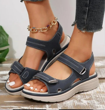 GlideStep – lichte leren wedge-sandalen voor dames