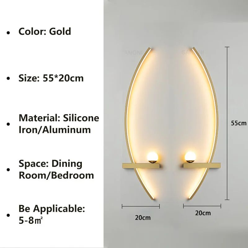 Nordic LED Wandlamp - Strakke Strepen Muurverlichting voor Slaapkamer, Woonkamer, Studeerkamer en Trap