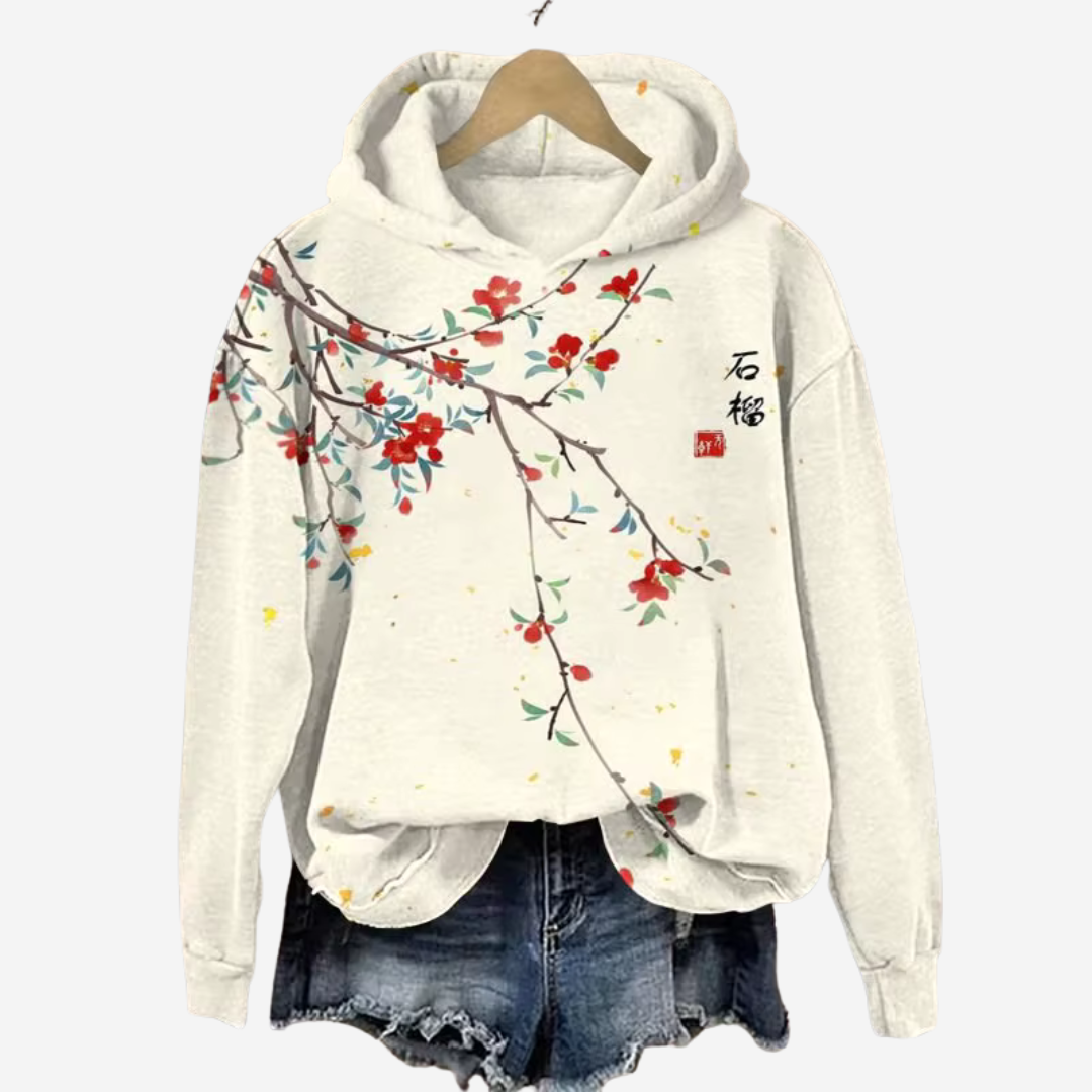 Ryu – Casual Hoodie met Koi Art Print Dames